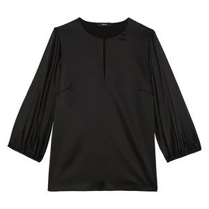 Theory Black Volume Sleeve Top